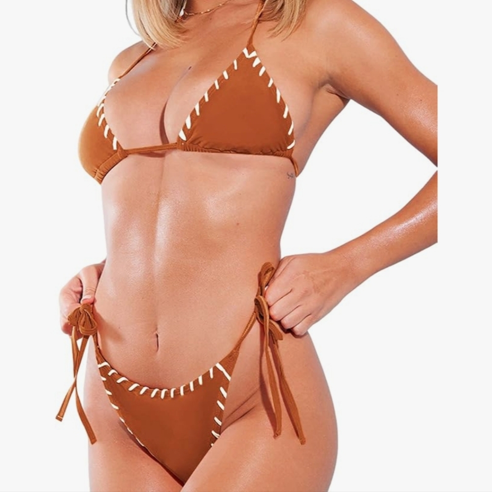 Women Bikini Two Piece Halter Cheeky Swimsuit Bathing Suit US Size 8-10